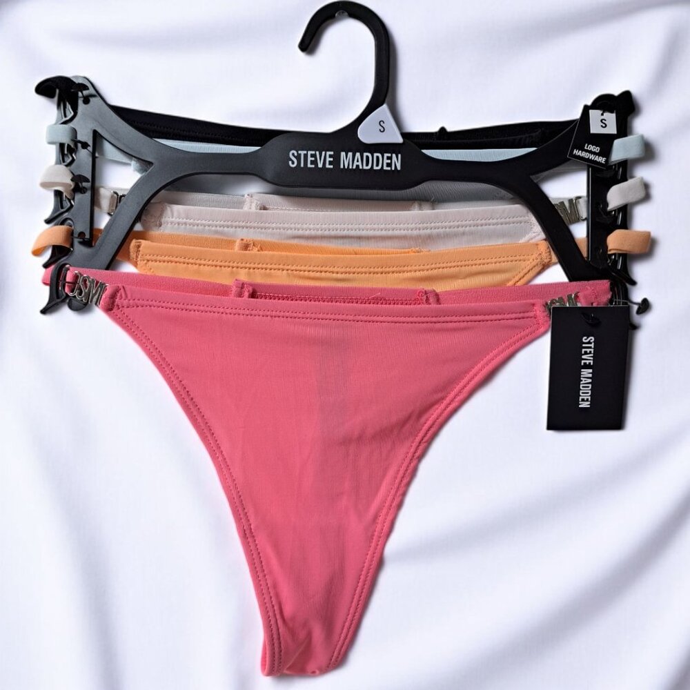 Steve Madden Small 5-Pack Logo Hardware Thongs NWT - Picture 4 of 8